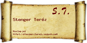 Stenger Teréz névjegykártya